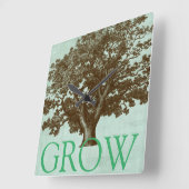 Wellness-Center Tree IV Quadratische Wanduhr (Winkel)