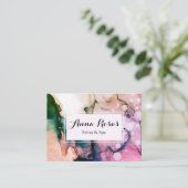 *~* Wellness-Center u. Salon abstrakter Fuschia Visitenkarte (Stehend Vorderseite)