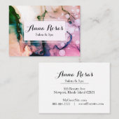 *~* Wellness-Center u. Salon abstrakter Fuschia Visitenkarte (Vorne/Hinten)