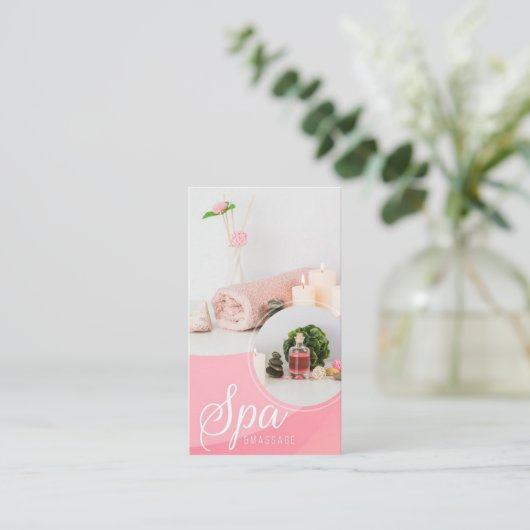 Wellness-Center und Massage Visitenkarte (Stehend Vorderseite)