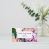 *~* Wellness-Center und Salon Abstrakte Wasserfarb Visitenkarte (Stehend Vorderseite)