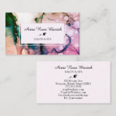*~* Wellness-Center und Salon Abstrakte Wasserfarb Visitenkarte (Vorne/Hinten)