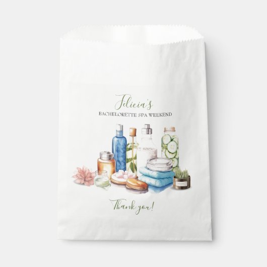 Wellness-Center und Wellness Bachelorette Geschenktütchen (Vorderseite)