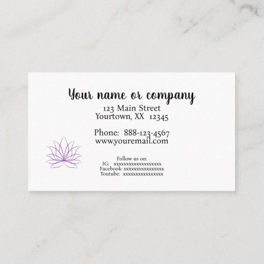 Wellness-Center Visitenkarte (Rückseite)