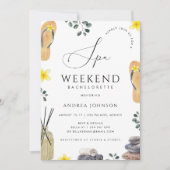 Wellness-Center Weekend Bachelorette Girl's Day Einladung (Vorderseite)