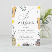 Wellness-Center Weekend Bachelorette Girl's Day Einladung (Stehend Vorderseite)