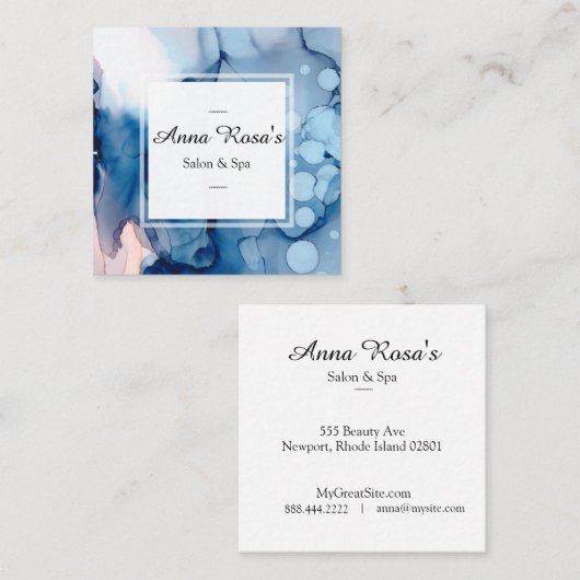 *~* Wellness-Centeru. Salonabstrakter Quadratische Visitenkarte (Vorne/Hinten)