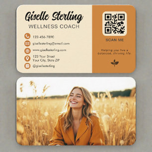 Wellness-Coach-Foto-QR-Code Visitenkarte