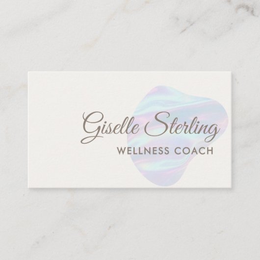 Wellness Coach Iridescent Pearl Opal Abstrakt Visitenkarte (Vorderseite)