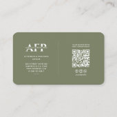 Wellness Coach Moderne Personal Trainer Sage Green Visitenkarte (Rückseite)