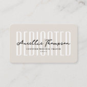 Wellness Coach Moderner Personal Trainer Sand Beig Visitenkarte (Vorderseite)