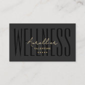 Wellness Coach Personal Trainer Schwarzer Minimalw Visitenkarte (Vorderseite)