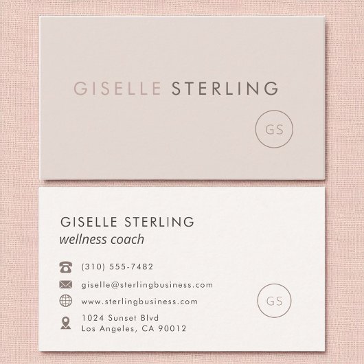 Wellness Coach Rosa Minimalistisch Luxus Visitenkarte