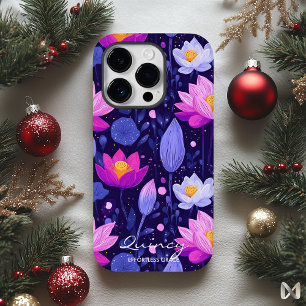 Wellness Elegant Lotus erblüht in strahlenden Purp Case-Mate iPhone 14 Pro Hülle