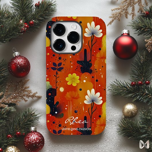 Wellness Fiery Floral Passion mit Bold Orange Case-Mate iPhone Hülle