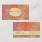 Wellness | Gold, Hartglas Visitenkarte (Vorne/Hinten)