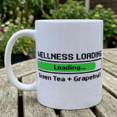 Wellness-Ladevorgang Grüntee-Grapefruit-Pixel Kaffeetasse
