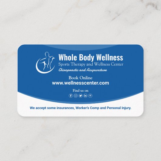 Wellness, Manuelle Therapie, Sportmassage, Medizin Visitenkarte (Rückseite)