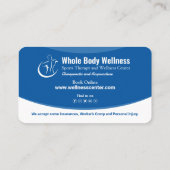 Wellness, Manuelle Therapie, Sportmassage, Medizin Visitenkarte (Rückseite)