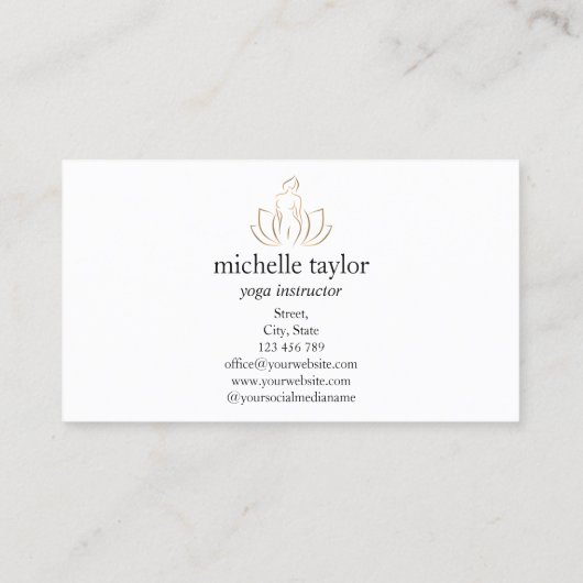 Wellness Massage Therapie Wellness-Center Yoga Ins Visitenkarte (Rückseite)