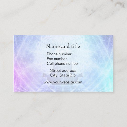 Wellness Meditation Blau Visitenkarte (Rückseite)