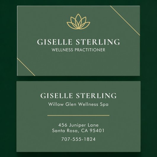 Wellness Practitioner Green Gold Visitenkarte