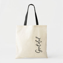 Wellness-Retreat-Tasche Grateful Schrift Schwarz