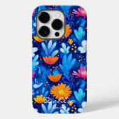 Wellness-Stil Lebhaft florale Frische Blues & Oran Case-Mate iPhone Hülle (Rückseite)