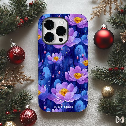 Wellness Style Lotus Blossom - Tief Blau & Lila Case-Mate iPhone Hülle