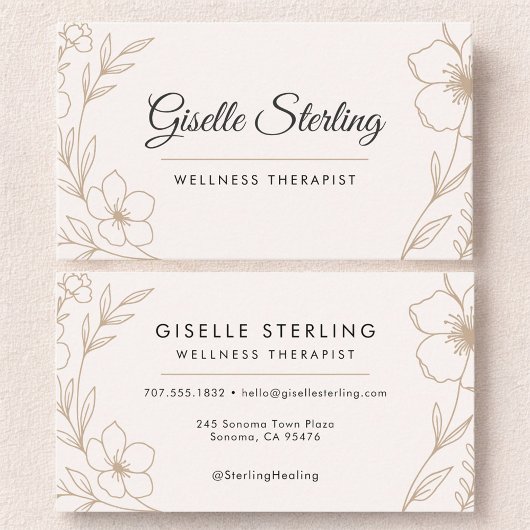 Wellness-Therapeut Botanisch Floral  Visitenkarte