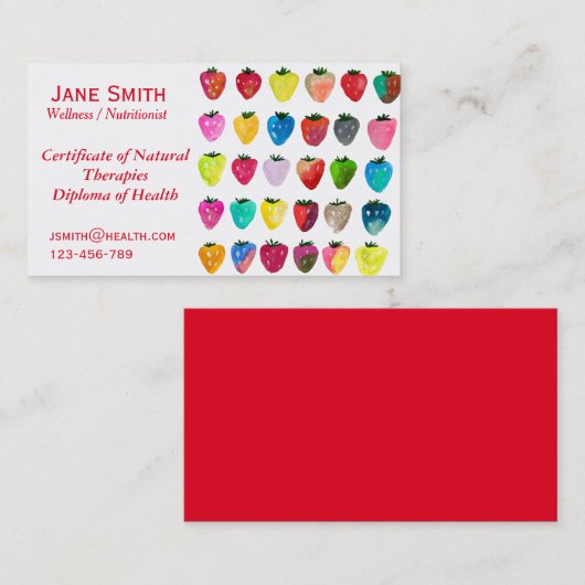 Wellness-Trainer Nutritionist Freelance Health Visitenkarte (Vorne/Hinten)