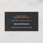 Wellness und Nahrungs-Trainer Visitenkarte (Rückseite)