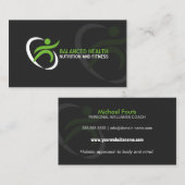 Wellness und Nahrungs-Trainer Visitenkarte (Vorne/Hinten)