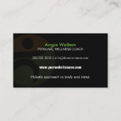 Wellness und Nahrungs-Trainer Visitenkarte (Rückseite)
