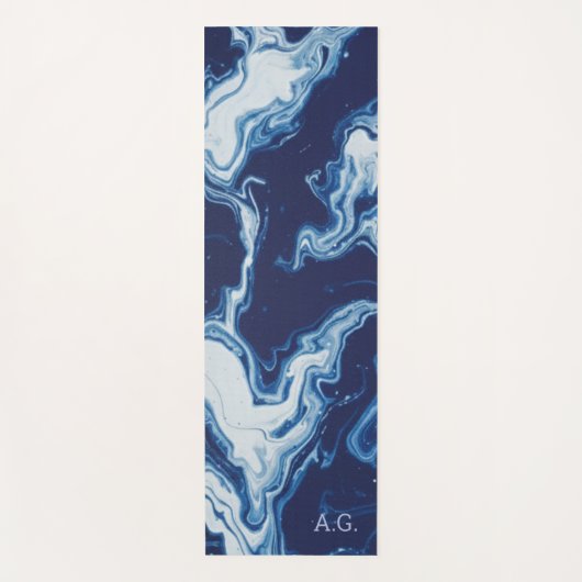 Wellness Waters Exercise Mat - Navy Blue Fluid  Yogamatte (Vorderseite)