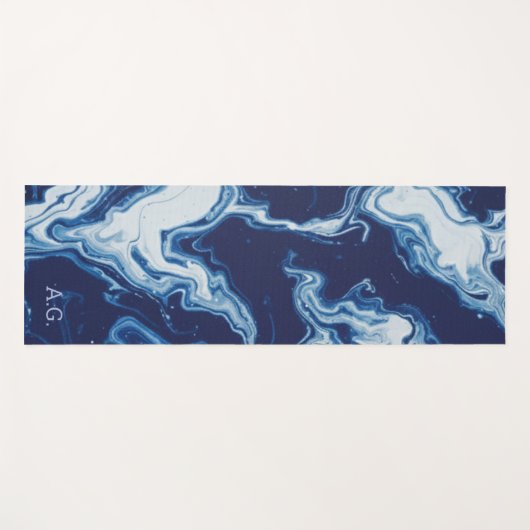 Wellness Waters Exercise Mat - Navy Blue Fluid  Yogamatte (Vorderseite (Horizontal))