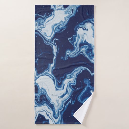 Wellness Waters Large Towel - Custom Ocean Blue Badehandtuch (Badehandtuch)