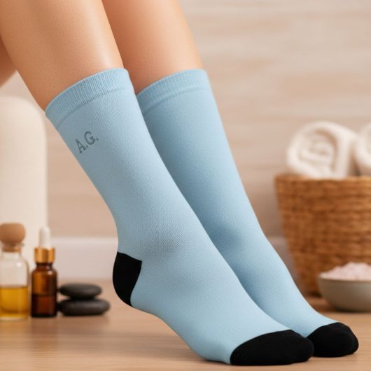Wellness Waters Socks - Pastel Blue with Initials Socken