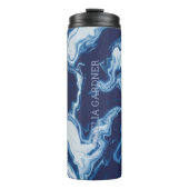 Wellness Waters Thermos - Matte Night Blue Name Thermosbecher (Vorderseite)