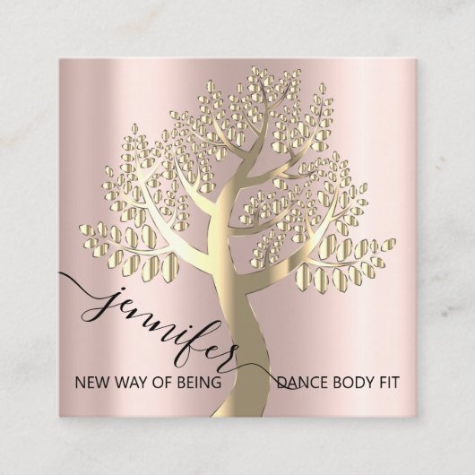 Wellness WELLNESS-CENTER Couch QRCODE Rose Tree of Quadratische Visitenkarte (Vorderseite)