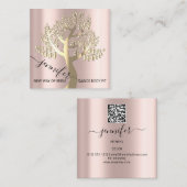 Wellness WELLNESS-CENTER Couch QRCODE Rose Tree of Quadratische Visitenkarte (Vorne/Hinten)