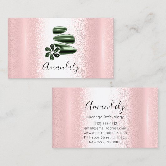 Wellness Wellness-Center Massage Therapie Grüne Re Visitenkarte (Vorne/Hinten)