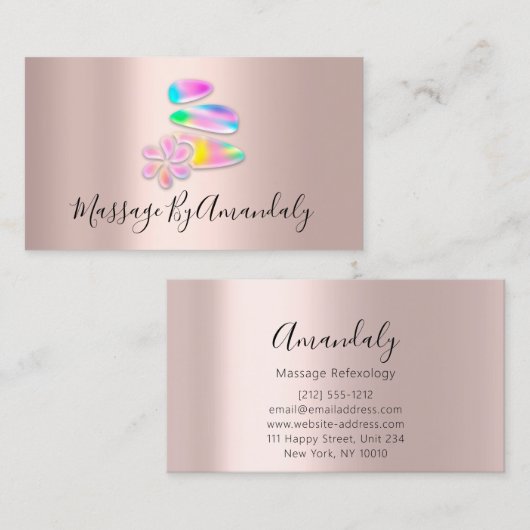 Wellness Wellness-Center Massage Therapie Reflexol Visitenkarte (Vorne/Hinten)
