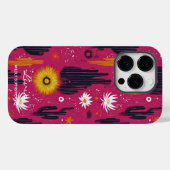 Wellness-Wüste Blüten mit kühlen Magenta & Kakteen Case-Mate iPhone Hülle (Rückseite (Horizontal))