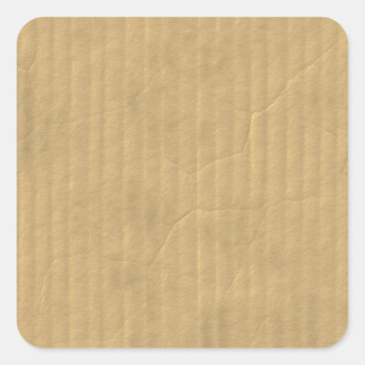 Wellpappe Textur Quadratischer Aufkleber (Vorderseite)
