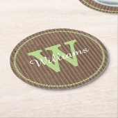 Wellpappen-Blick-Monogramm-Papier-Untersetzer Runder Pappuntersetzer (Angewinkelt)