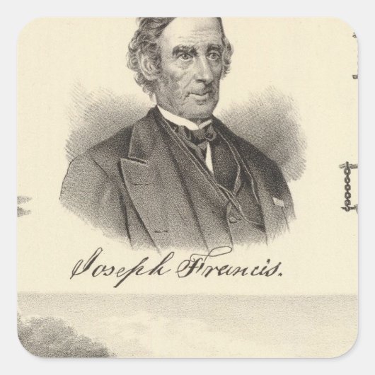 Wellpappyacht Quadratischer Aufkleber (Vorderseite)