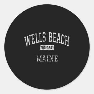 Wells Beach Maine Mich Vintage Runder Aufkleber