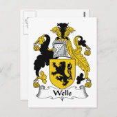 Wells Familienwappen Postkarte (Vorne/Hinten)