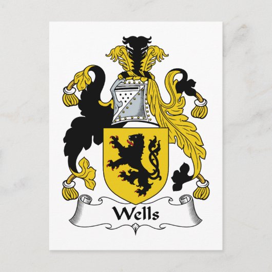 Wells Familienwappen Postkarte (Vorderseite)